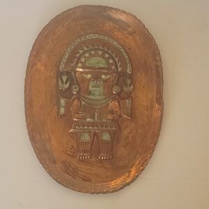 Vintage Peruvian Tumi Copper Wall Plaque